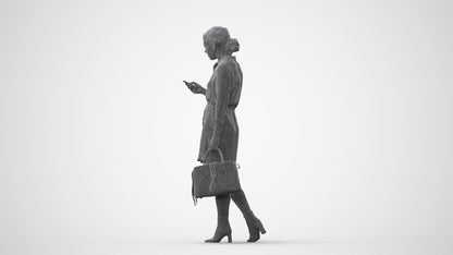 realistic 3D woman casual walking, scanned archviz people for Blender and 3ds Max, square thumbnail