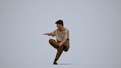realistic 3D people man casual sitting, render-ready for V-Ray and Corona, FBX OBJ, top-down view render