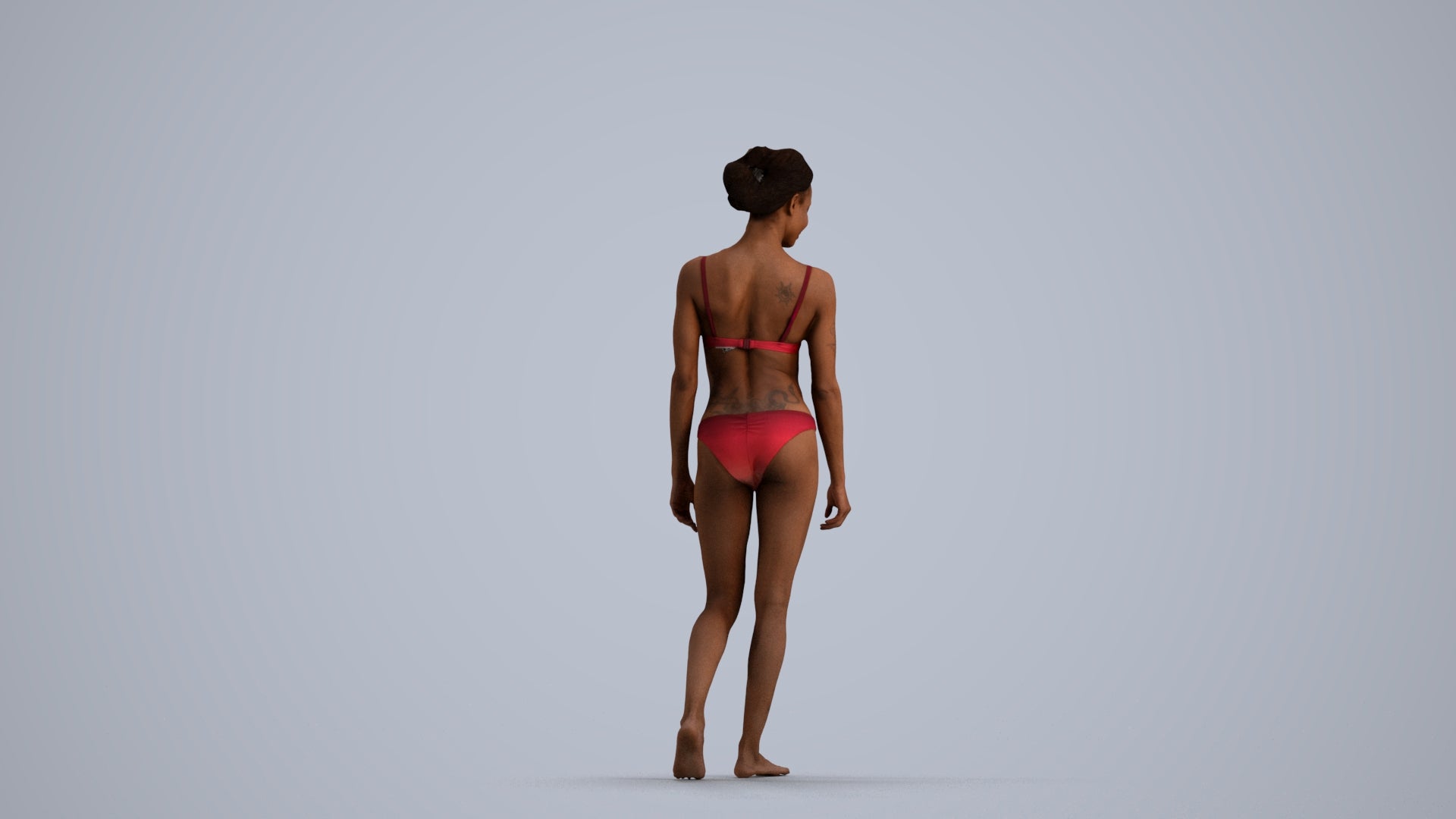 scanned 3D woman pool, photogrammetry people for Enscape and V-Ray, front view render