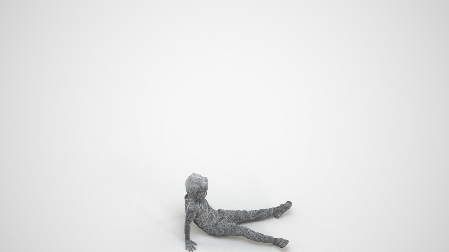 realistic 3D people boy casual kids, render-ready for V-Ray and Corona, FBX OBJ, wireframe three-quarter view