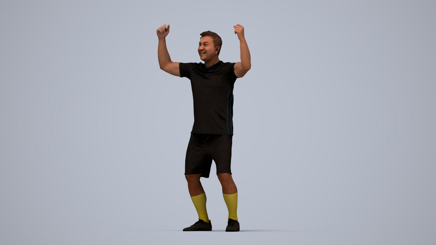 realistic 3D man sport, scanned archviz people for Blender and 3ds Max, top-down view render