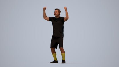 realistic 3D man sport, scanned archviz people for Blender and 3ds Max, top-down view render