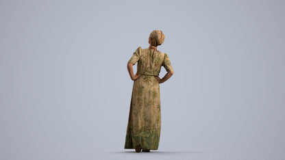 3D scanned woman standing casual, photorealistic archviz people for Enscape and SketchUp, front view render