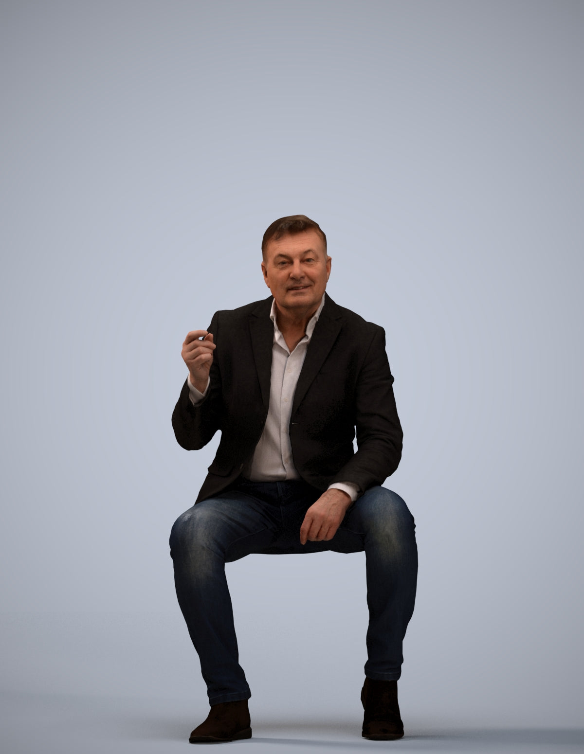 3D scanned man business, photorealistic archviz people for Enscape and SketchUp