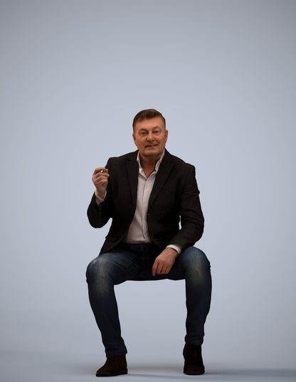 3D scanned man business, photorealistic archviz people for Enscape and SketchUp
