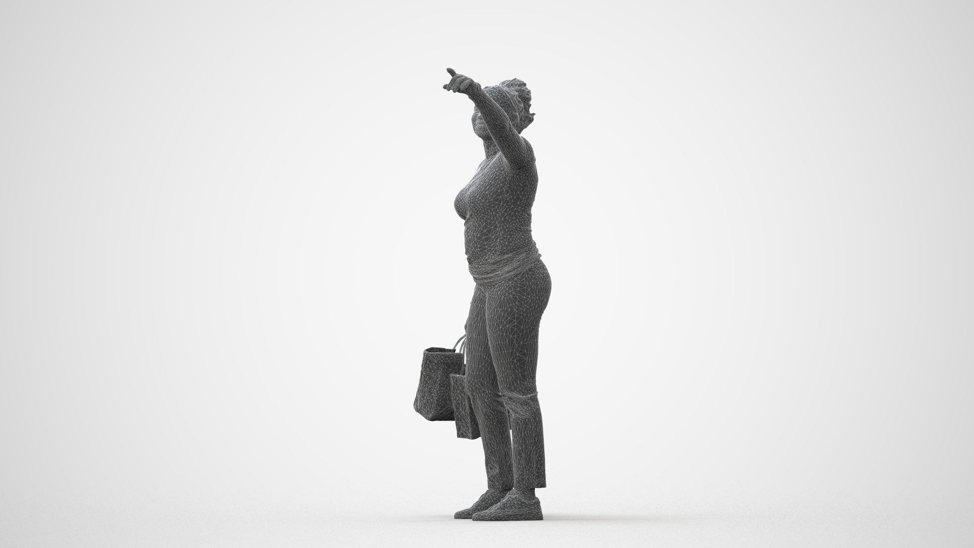 3D scanned woman standing casual, photorealistic archviz people for Enscape and SketchUp, square thumbnail