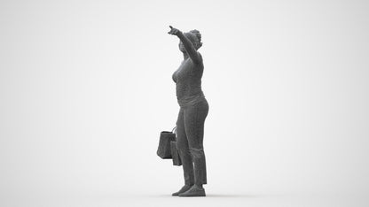 3D scanned woman standing casual, photorealistic archviz people for Enscape and SketchUp, square thumbnail