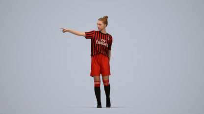 3D scanned girl sport, photorealistic archviz people for Enscape and SketchUp, top-down view render