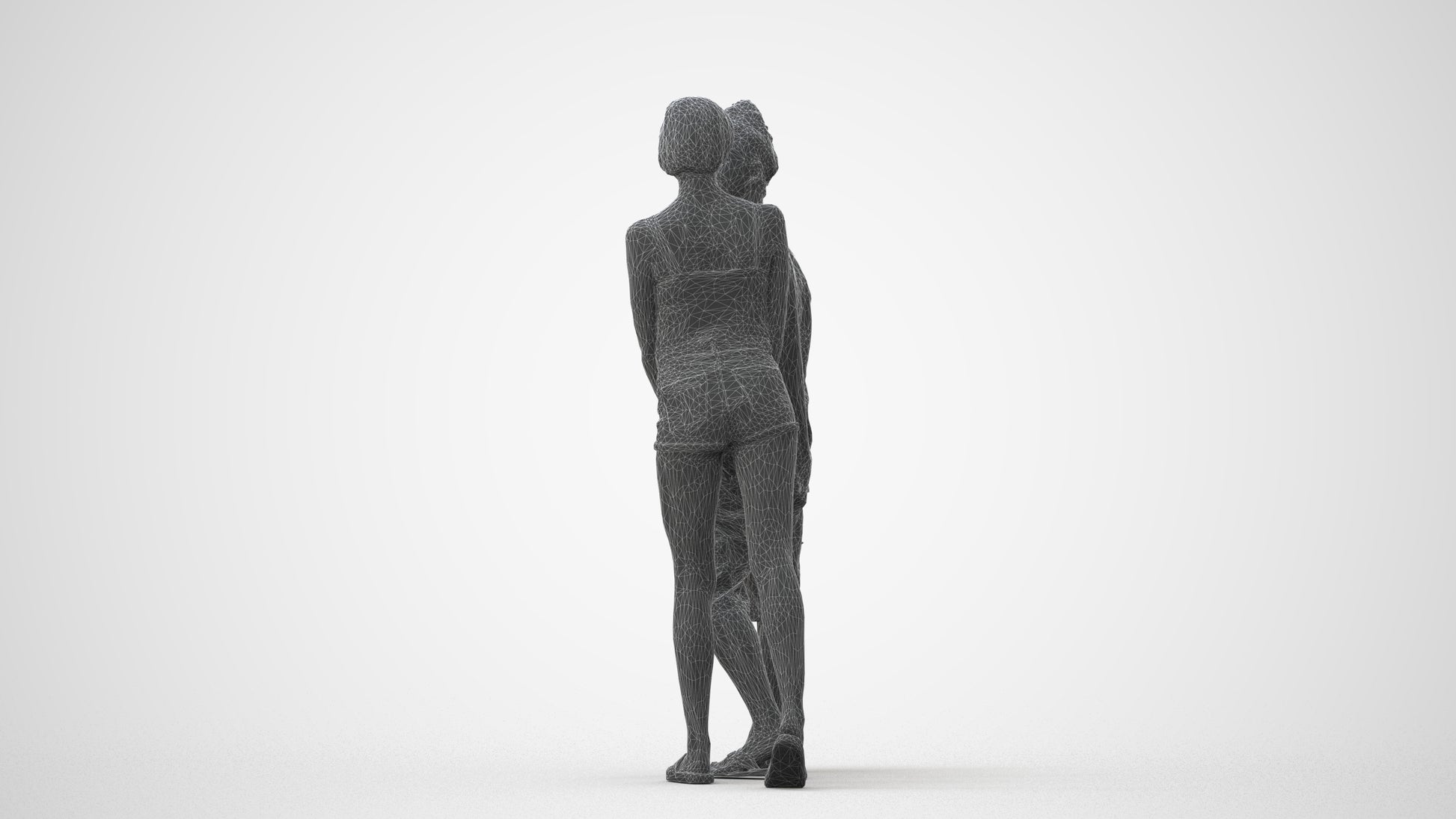 3D people model woman couple, scanned human for 3ds Max rendering, square thumbnail