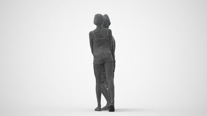 3D people model woman couple, scanned human for 3ds Max rendering, square thumbnail