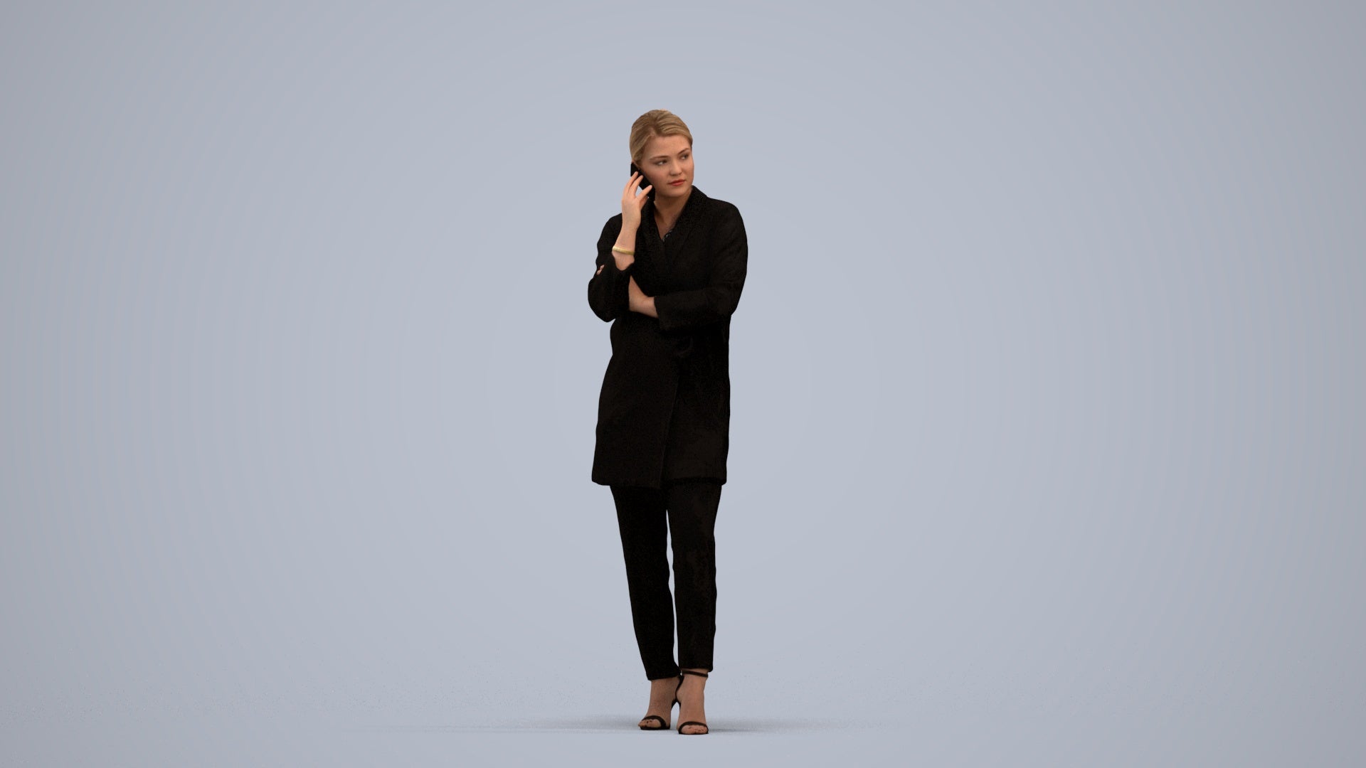 realistic 3D people woman business standing, render-ready for V-Ray and Corona, FBX OBJ, standing pose render