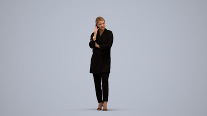 realistic 3D people woman business standing, render-ready for V-Ray and Corona, FBX OBJ, standing pose render