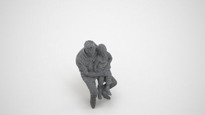 3D people model boy casual kids, scanned human for 3ds Max rendering, wireframe three-quarter view