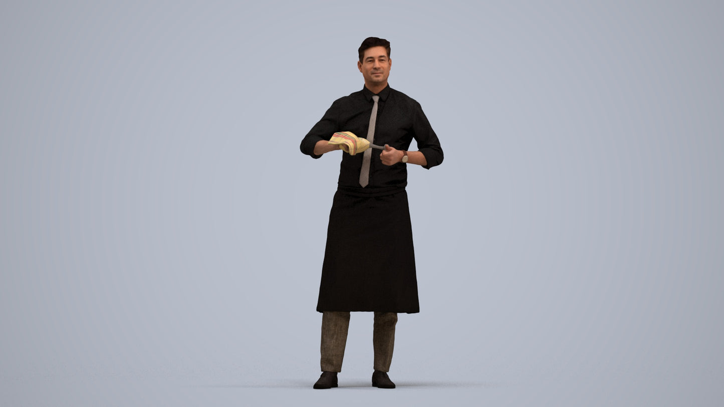 photogrammetry 3D man standing, realistic human model archviz FBX, standing pose render