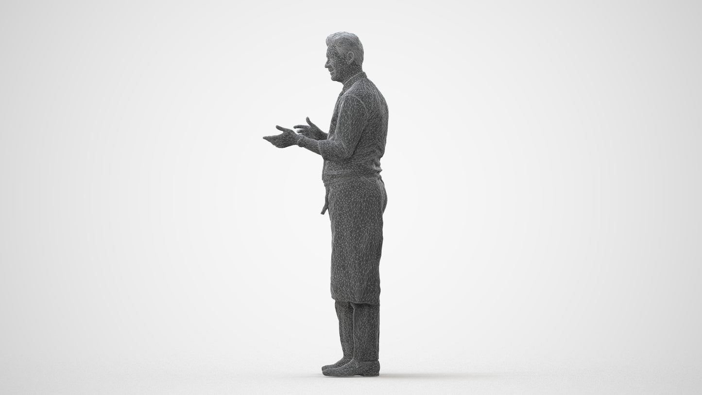 3D people model man hospitality, scanned human for 3ds Max rendering, square thumbnail