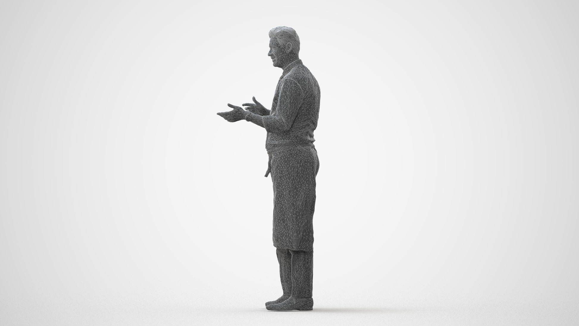 3D people model man hospitality, scanned human for 3ds Max rendering, square thumbnail