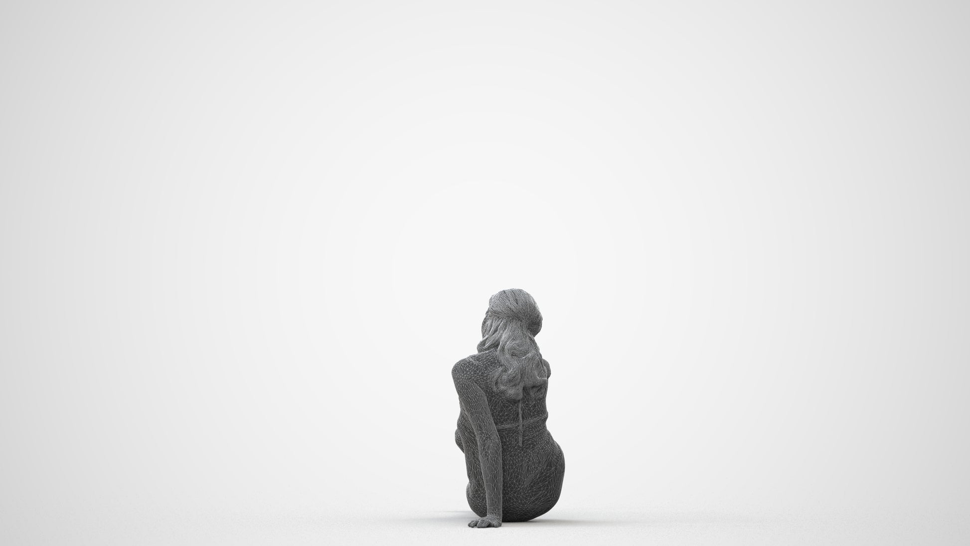 3D human model woman pool, photogrammetry scanned person for archviz, square thumbnail