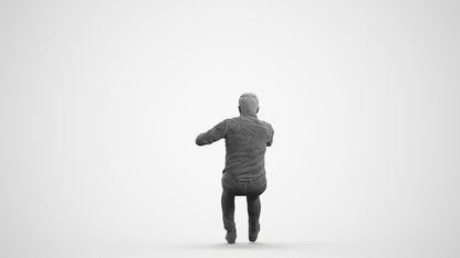 realistic 3D people man casual driving, render-ready for V-Ray and Corona, FBX OBJ, wireframe front view