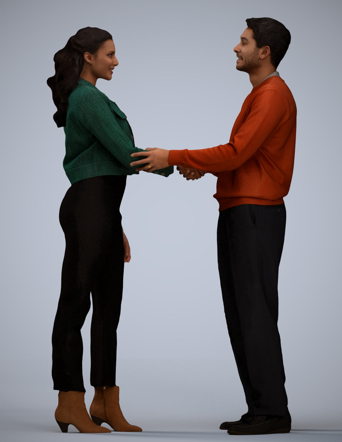 realistic 3D woman business, scanned archviz people for Blender and 3ds Max