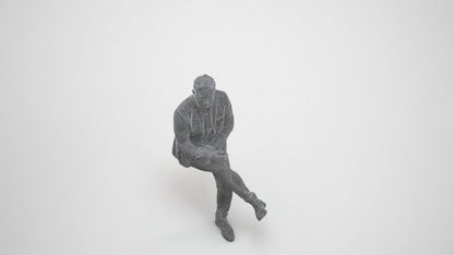realistic 3D people man business, render-ready for V-Ray and Corona, FBX OBJ, wireframe three-quarter view