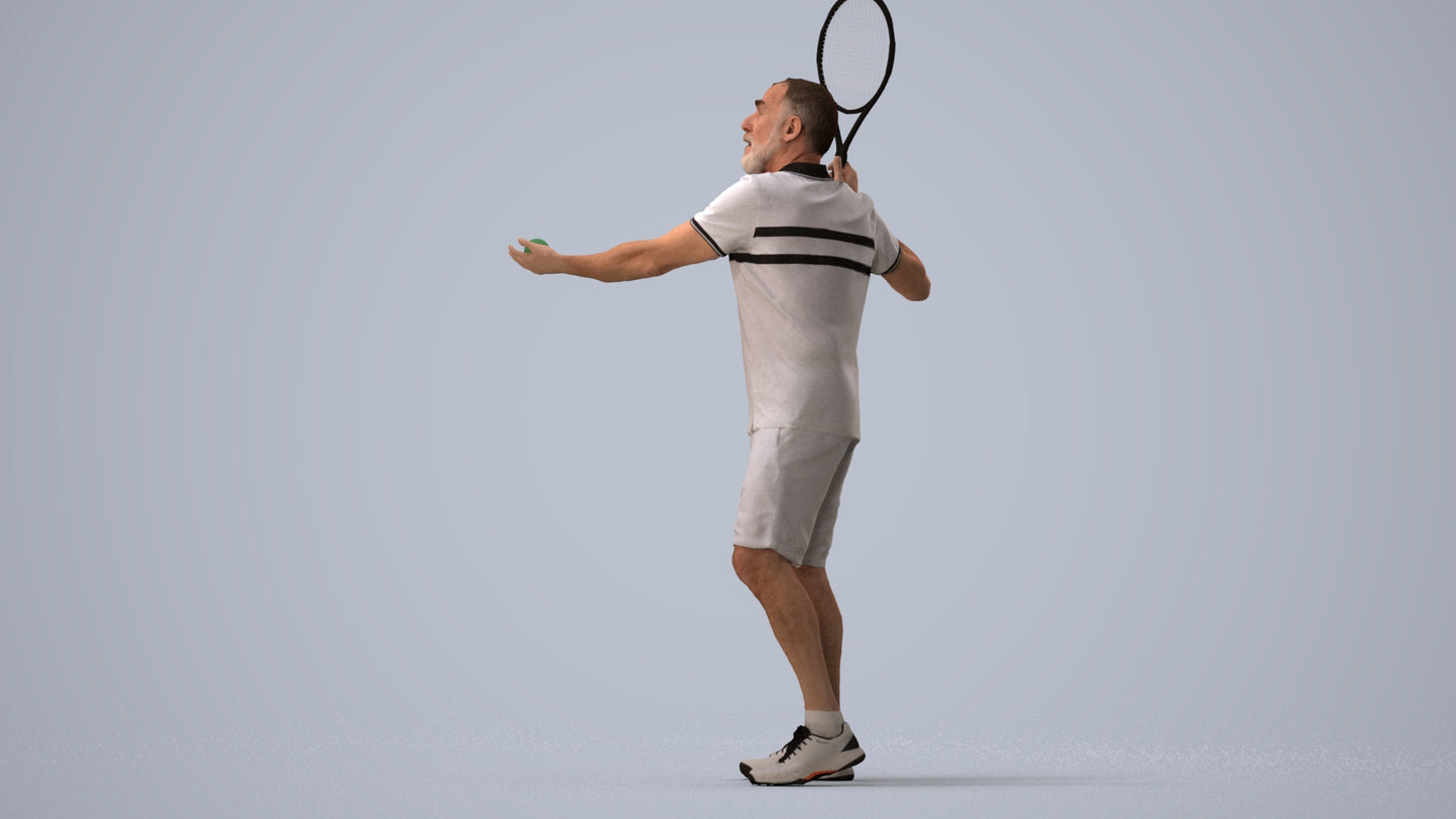 3D scanned man sport, photorealistic archviz people for Enscape and SketchUp, three-quarter view render