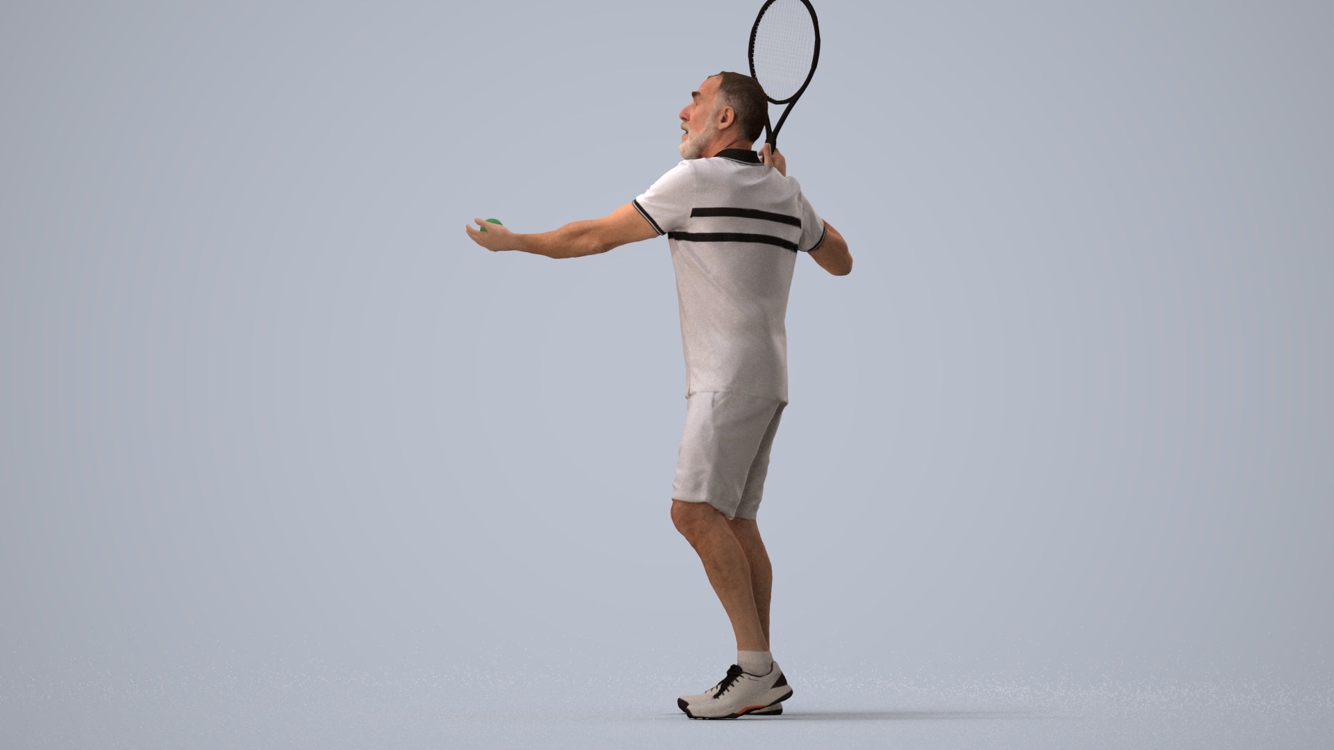 3D scanned man sport, photorealistic archviz people for Enscape and SketchUp, three-quarter view render