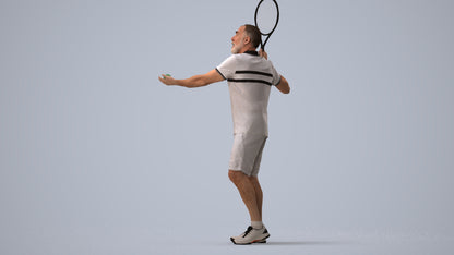 3D scanned man sport, photorealistic archviz people for Enscape and SketchUp, three-quarter view render