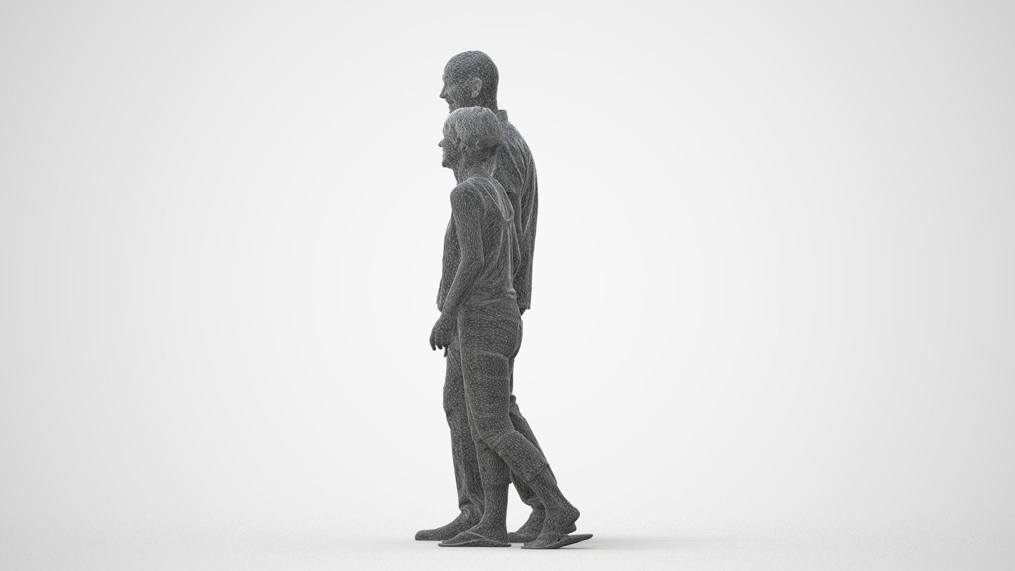 photogrammetry 3D senior woman couple, realistic human model archviz FBX, square thumbnail