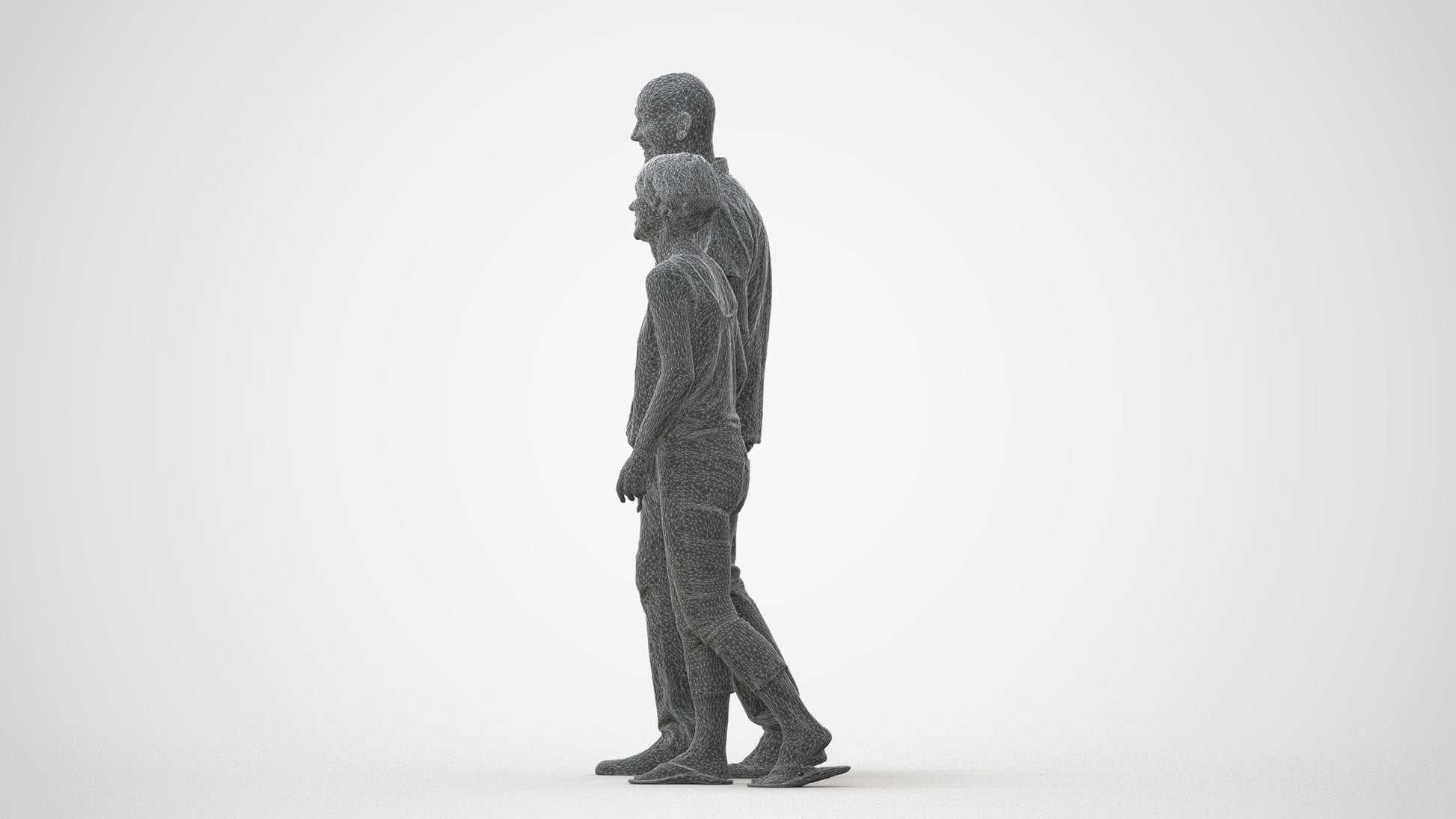 photogrammetry 3D senior woman couple, realistic human model archviz FBX, square thumbnail