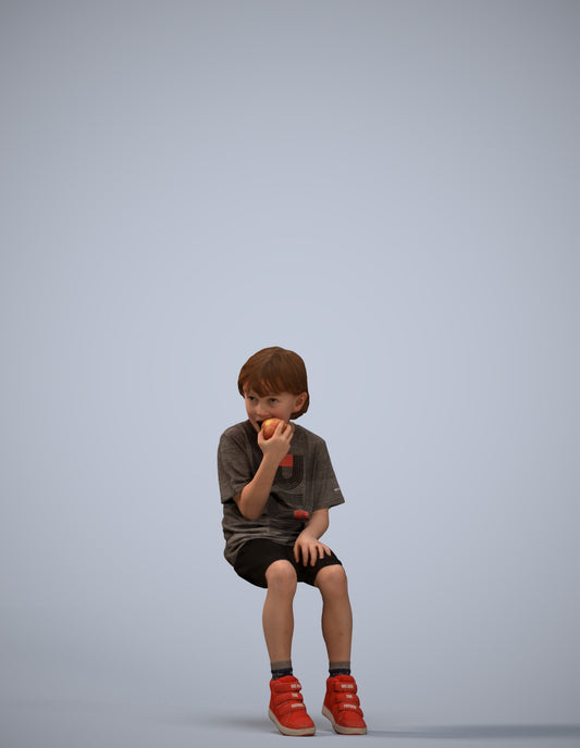 photogrammetry 3D boy casual kids, realistic human model archviz FBX