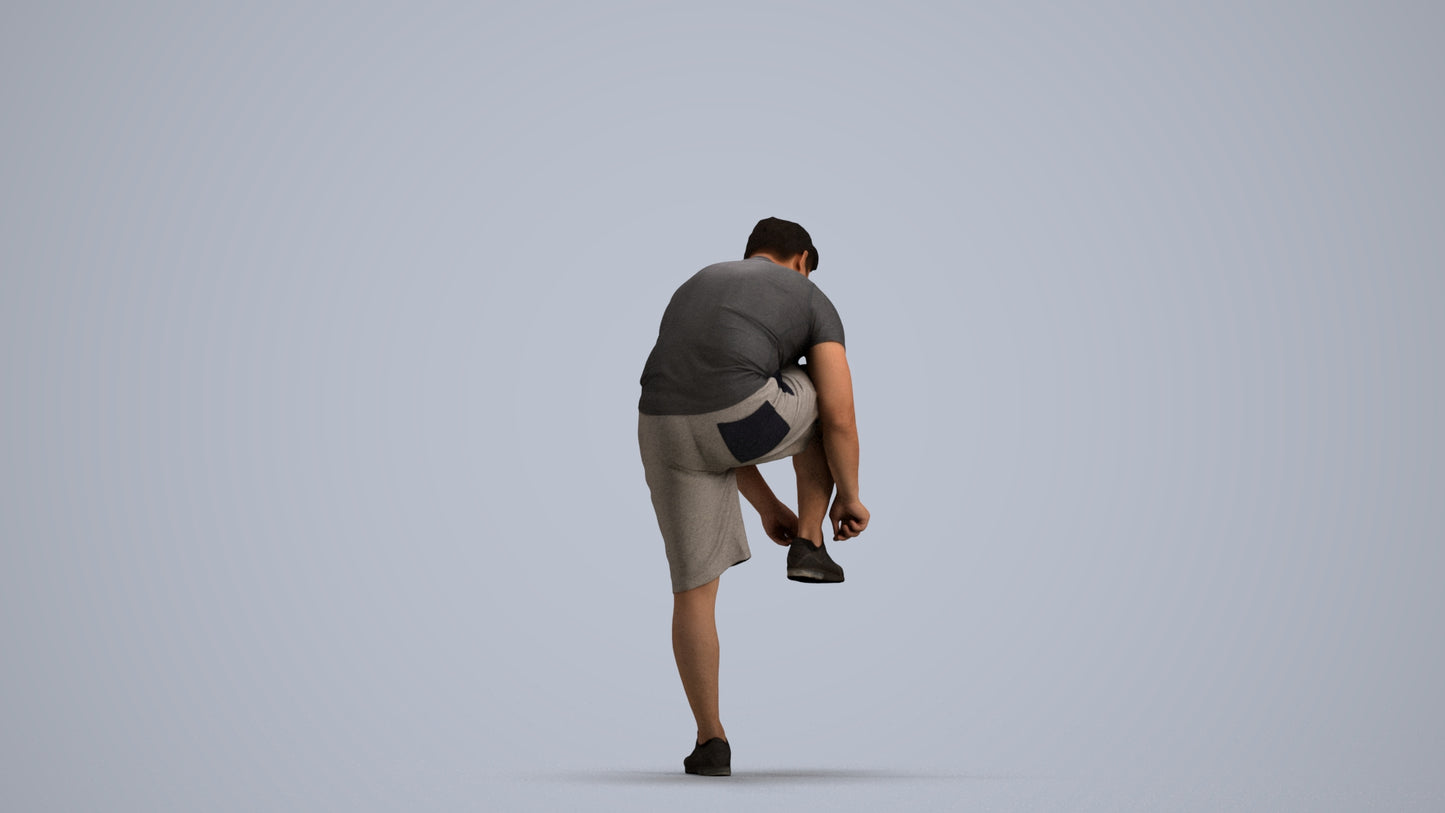 realistic 3D human man sport, archviz people FBX OBJ for Blender, front view render