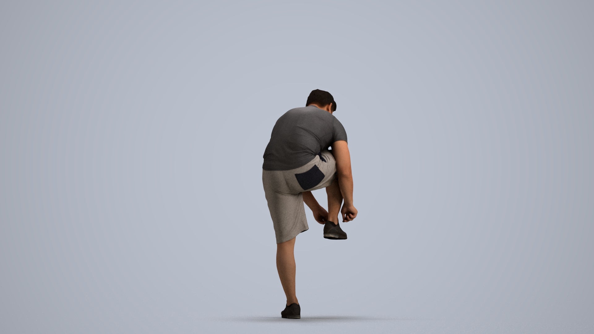 realistic 3D human man sport, archviz people FBX OBJ for Blender, front view render
