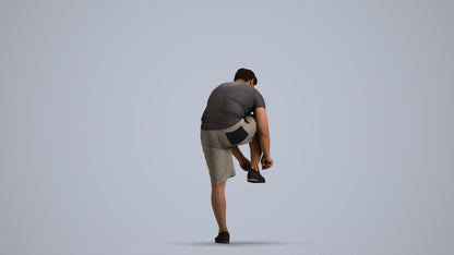 realistic 3D human man sport, archviz people FBX OBJ for Blender, front view render