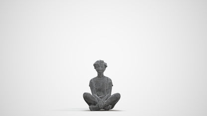 realistic 3D woman sitting, scanned archviz people for Blender and 3ds Max, three-quarter front view render