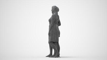 3D people model woman casual couple, scanned human for 3ds Max rendering, square thumbnail