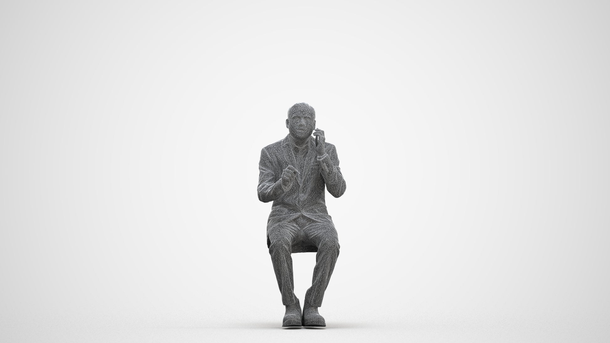 photogrammetry 3D man business shopping, realistic human model archviz FBX, three-quarter front view render