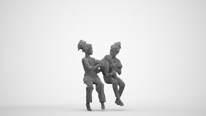 realistic 3D people girl kids, render-ready for V-Ray and Corona, FBX OBJ, three-quarter front view render