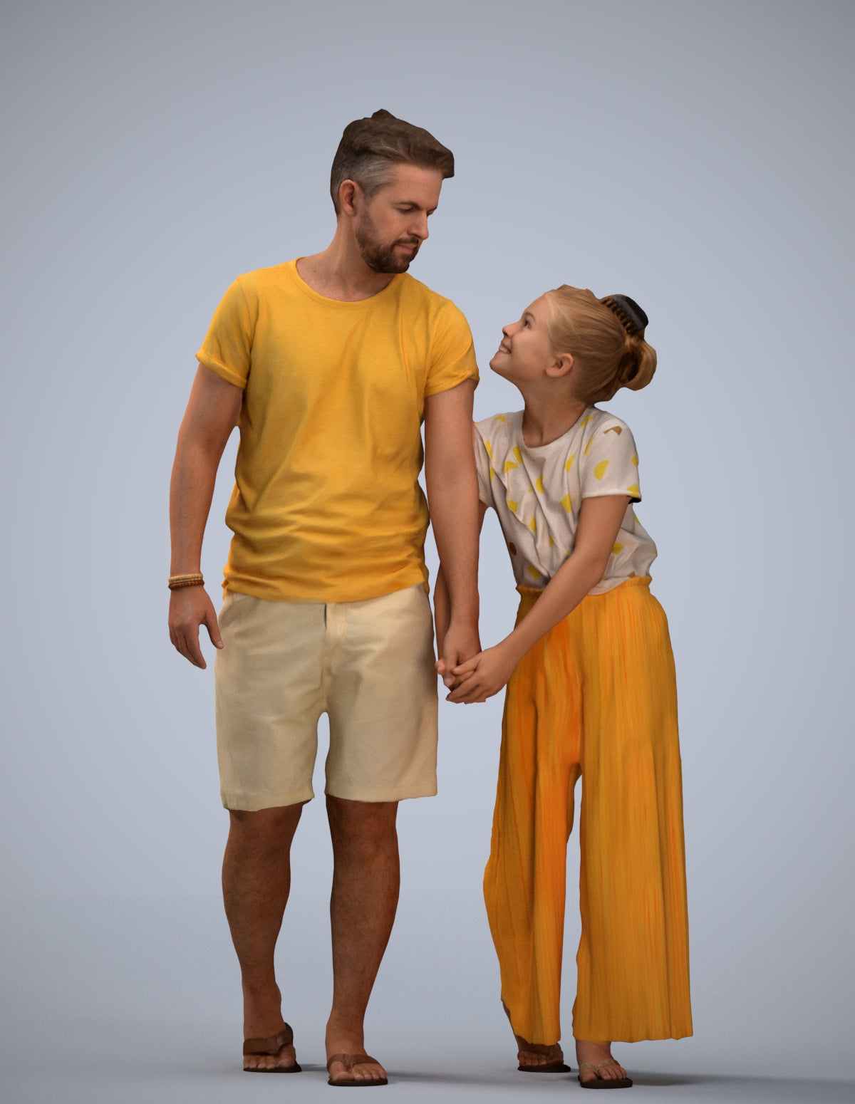 realistic 3D human girl casual kids, archviz people FBX OBJ for Blender