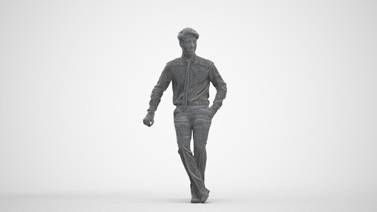 realistic 3D human man business, archviz people FBX OBJ for Blender, three-quarter front view render