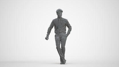 realistic 3D human man business, archviz people FBX OBJ for Blender, three-quarter front view render