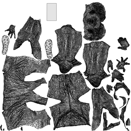 realistic 3D human man casual standing, archviz people FBX OBJ for Blender, wireframe top-down view