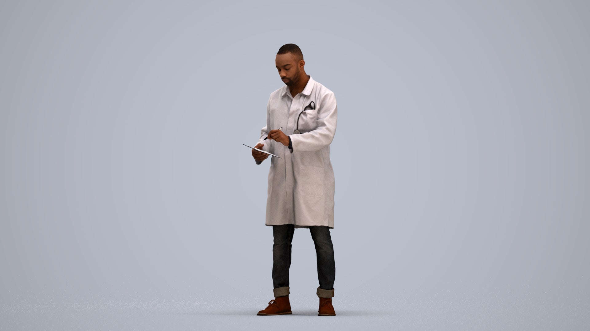 photogrammetry 3D man medical, realistic human model archviz FBX, standing pose render