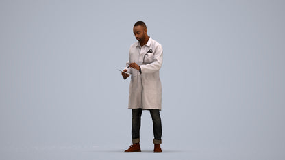 photogrammetry 3D man medical, realistic human model archviz FBX, standing pose render