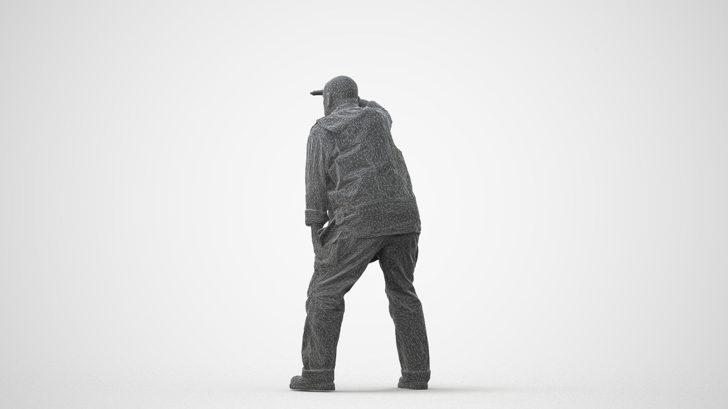 realistic 3D senior man standing, scanned archviz people for Blender and 3ds Max, square thumbnail