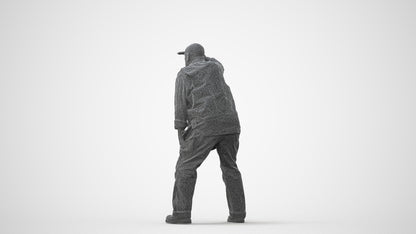 realistic 3D senior man standing, scanned archviz people for Blender and 3ds Max, square thumbnail