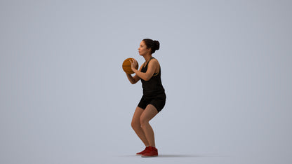 photogrammetry 3D woman sport, realistic human model archviz FBX, three-quarter view render