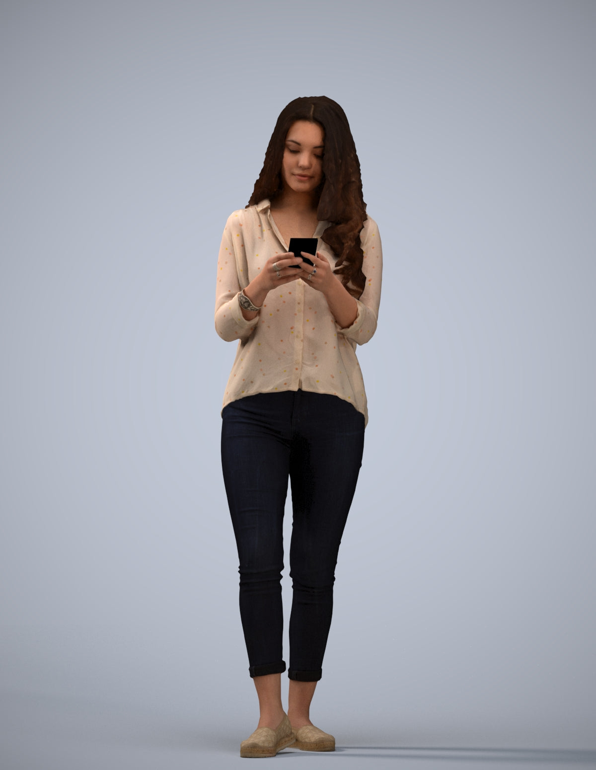 3D scanned woman walking, photorealistic archviz people for Enscape and SketchUp