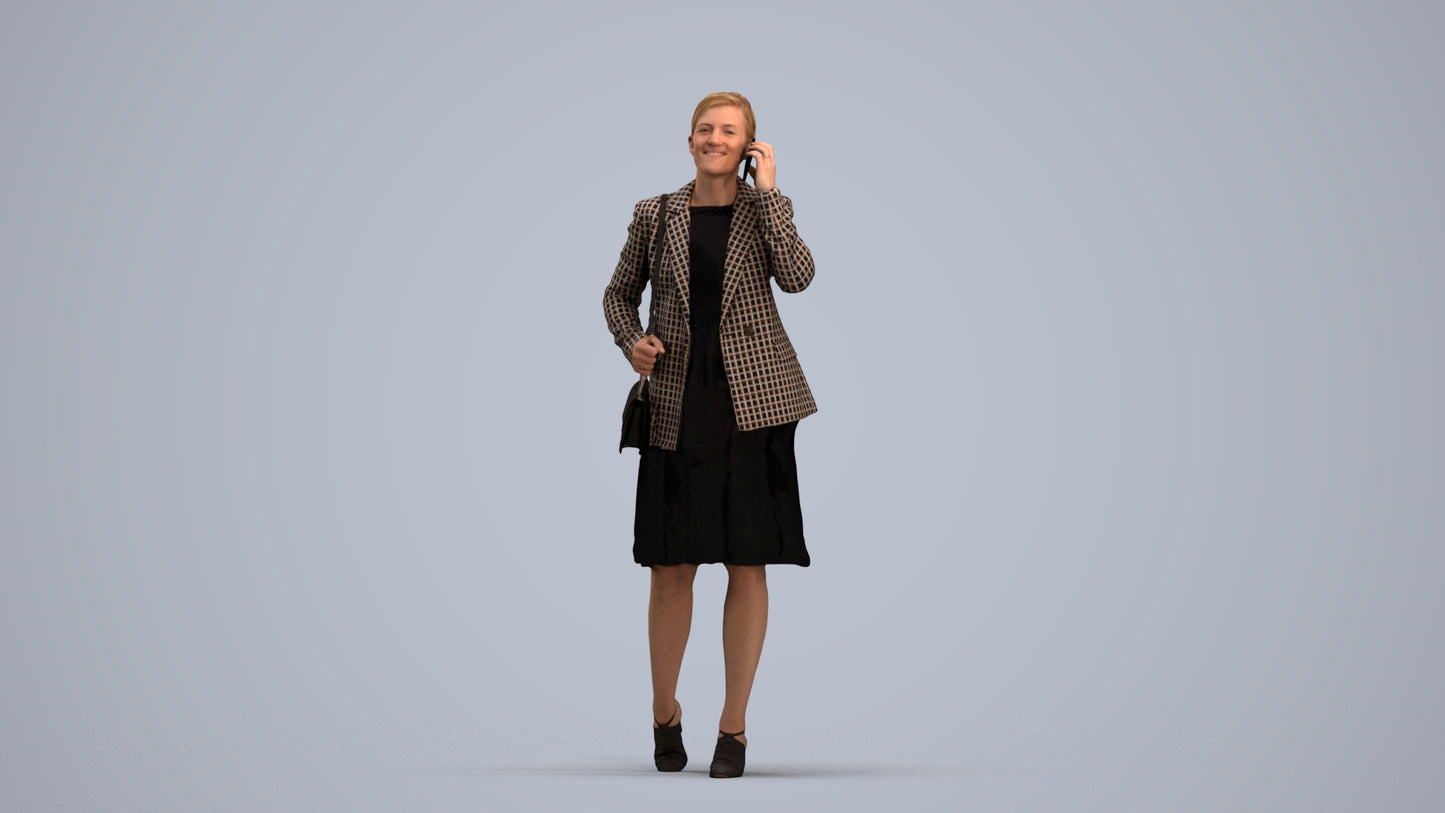 photogrammetry 3D woman business, realistic human model archviz FBX, standing pose render