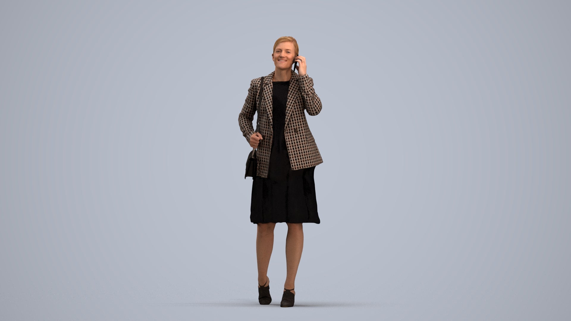 photogrammetry 3D woman business, realistic human model archviz FBX, standing pose render