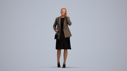 photogrammetry 3D woman business, realistic human model archviz FBX, standing pose render